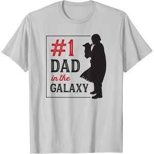 image:imageStar Wars The Mandalorian Fathers Day 1 Dad In Galaxy Logo TShirtSilver Grey