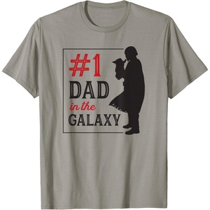 image:imageStar Wars The Mandalorian Fathers Day 1 Dad In Galaxy Logo TShirtSlate Grey