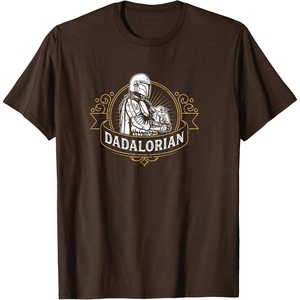 image:imageStar Wars The Mandalorian Fathers Day The Dadalorian Badge TShirtBrown