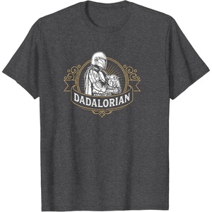 image:imageStar Wars The Mandalorian Fathers Day The Dadalorian Badge TShirtDark Heather Grey