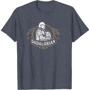 image:imageStar Wars The Mandalorian Fathers Day The Dadalorian Badge TShirtHeather Blue
