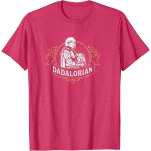 image:imageStar Wars The Mandalorian Fathers Day The Dadalorian Badge TShirtRed Heather