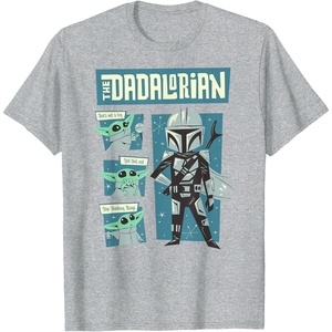 image:imageStar Wars The Mandalorian Fathers Day The Dadalorian Poster TShirtHeather Grey