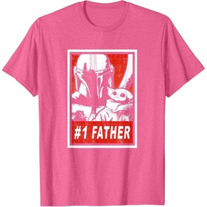 image:imageStar Wars The Mandalorian amp Grogu Fathers Day 1 Father TShirtPink Heather