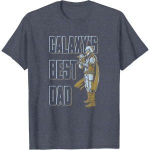 image:imageStar Wars The Mandalorian amp Grogu Fathers Day Galaxy Dad TShirtHeather Blue