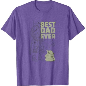 image:imageStar Wars The Mandalorian amp Grogu Fathers Day Outline Dad TShirtPurple Heather