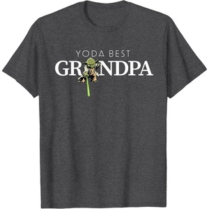 image:imageStar Wars Yoda Lightsaber Best Grandpa Birthday Fathers Day TShirtDark Heather Grey