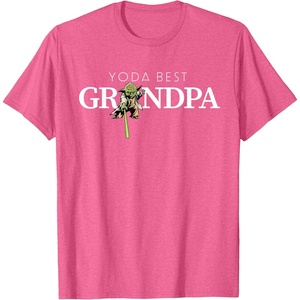 image:imageStar Wars Yoda Lightsaber Best Grandpa Birthday Fathers Day TShirtPink Heather