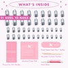 image:imageOlive amp June Instant Mani PressOn Nails Glue  Star Wars The Mandalorian amp Grogu  42 Fake Nails 21 Sizes  NonToxic LongLasting Up to 14 Days  Extra Short Round  Nom Nom Orange ChromeDark Saber Holographic Chrome