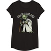image:imageStar Wars Fathers Day Yoda Best Dad Curved Text TShirtBlack