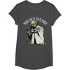 image:imageStar Wars Fathers Day Yoda Best Dad Curved Text TShirtDark Heather Grey