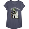 image:imageStar Wars Fathers Day Yoda Best Dad Curved Text TShirtHeather Blue