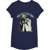 image:imageStar Wars Fathers Day Yoda Best Dad Curved Text TShirtNavy Blue