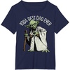 image:imageStar Wars Fathers Day Yoda Best Dad Curved Text TShirtNavy Blue