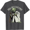 image:imageStar Wars Fathers Day Yoda Best Dad Curved Text TShirtDark Heather Grey