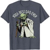 image:imageStar Wars Fathers Day Yoda Best Dad Curved Text TShirtHeather Blue