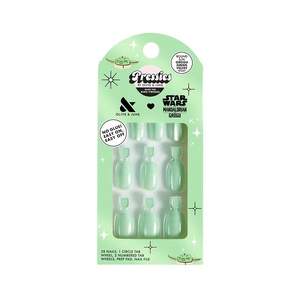image:imageOlive amp June Pressies Kids PressOn Nails No Glue  Star Wars The Mandalorian amp Grogu  28 Fake Nails 14 Sizes 1 Nail File  Easy OnOff Mani NonToxic Tabs  SM Round  Grogu PartyGrogu Green Velvet