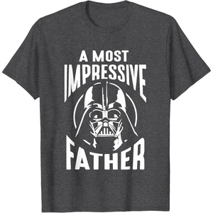 image:imageStar Wars Classic Fathers Day A Most Impressive Father Logo TShirtDark Heather Grey