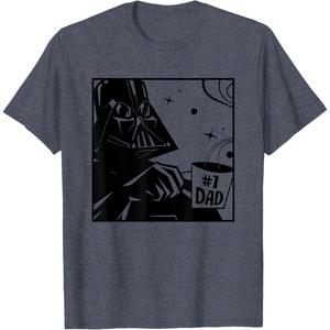 image:imageStar Wars Classic Fathers Day Darth Vader 1 Dad Chest Logo TShirtHeather Blue