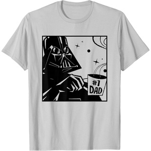 image:imageStar Wars Classic Fathers Day Darth Vader 1 Dad Chest Logo TShirtSilver Grey