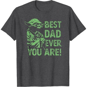 image:imageStar Wars Fathers Day Best Dad You Are Yoda Distressed Art TShirtDark Heather Grey