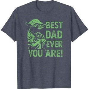 image:imageStar Wars Fathers Day Best Dad You Are Yoda Distressed Art TShirtHeather Blue