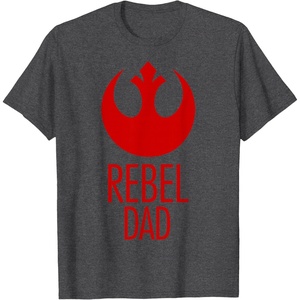 image:imageStar Wars Fathers Day Vintage Rebel Dad Rebel Logo TShirtDark Heather Grey