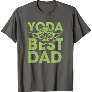 image:imageStar Wars Fathers Day Yoda Best Dad Ever Big Chest Poster TShirtAsphalt Grey