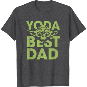 image:imageStar Wars Fathers Day Yoda Best Dad Ever Big Chest Poster TShirtDark Heather Grey
