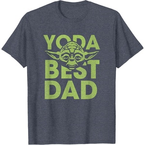 image:imageStar Wars Fathers Day Yoda Best Dad Ever Big Chest Poster TShirtHeather Blue