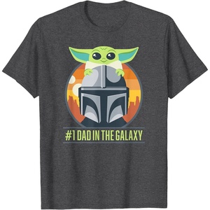 image:imageStar Wars The Mandalorian Fathers Day Number One Dad TShirtDark Heather Grey