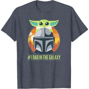 image:imageStar Wars The Mandalorian Fathers Day Number One Dad TShirtHeather Blue