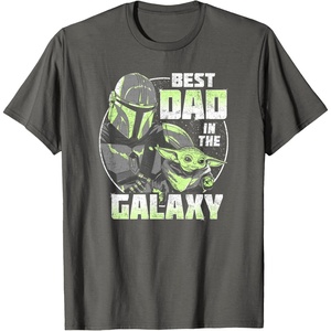 image:imageStar Wars The Mandalorian Grogu Fathers Day Retro Disney TShirtAsphalt Grey