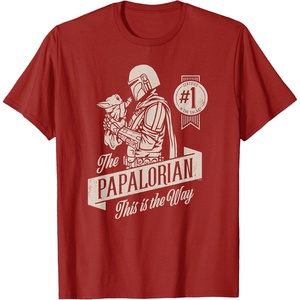 image:imageStar Wars The Mandalorian and Grogu Papalorian Fathers Day TShirtCranberry Red