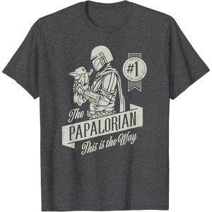 image:imageStar Wars The Mandalorian and Grogu Papalorian Fathers Day TShirtDark Heather Grey