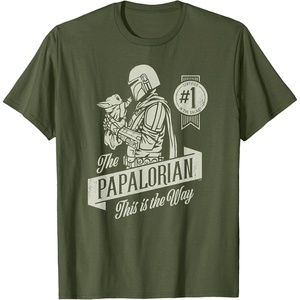 image:imageStar Wars The Mandalorian and Grogu Papalorian Fathers Day TShirtOlive Green