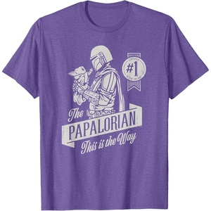 image:imageStar Wars The Mandalorian and Grogu Papalorian Fathers Day TShirtPurple Heather