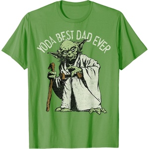 image:imageStar Wars Yoda Best Dad Ever Portait TShirtGrass Green