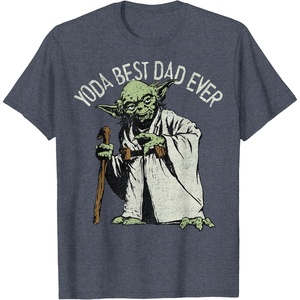 image:imageStar Wars Yoda Best Dad Ever Portait TShirtHeather Blue