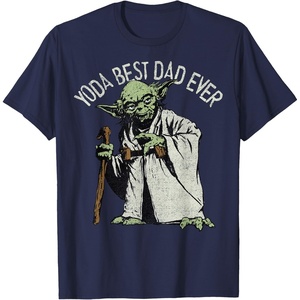 image:imageStar Wars Yoda Best Dad Ever Portait TShirtNavy Blue