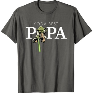image:imageStar Wars Yoda Lightsaber Best Papa Birthday Fathers Day TShirtAsphalt Grey
