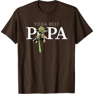 image:imageStar Wars Yoda Lightsaber Best Papa Birthday Fathers Day TShirtBrown