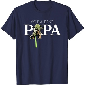 image:imageStar Wars Yoda Lightsaber Best Papa Birthday Fathers Day TShirtNavy Blue