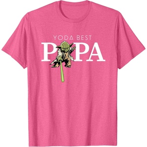 image:imageStar Wars Yoda Lightsaber Best Papa Birthday Fathers Day TShirtPink Heather