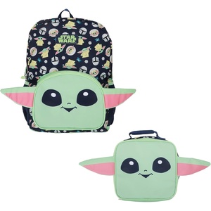image:imageBIOWORLD Boys Grogu 16In Backpack Set with A Lunch Kit Little KidBig Kid Green One SizeGreen